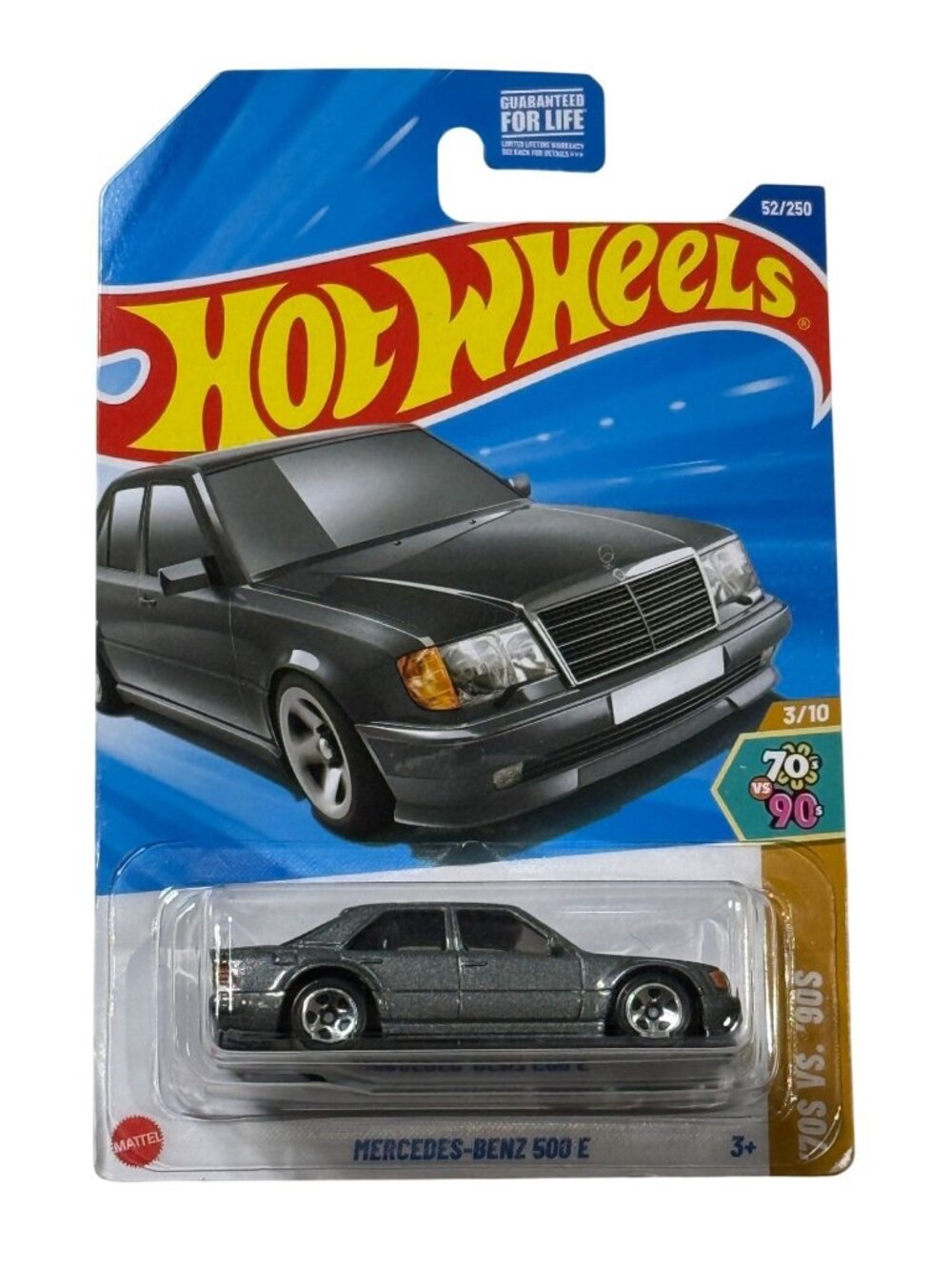 Hot Wheels Mercedes-Benz 500 E 2024 70s vs 90s 57/250 Diecast Car